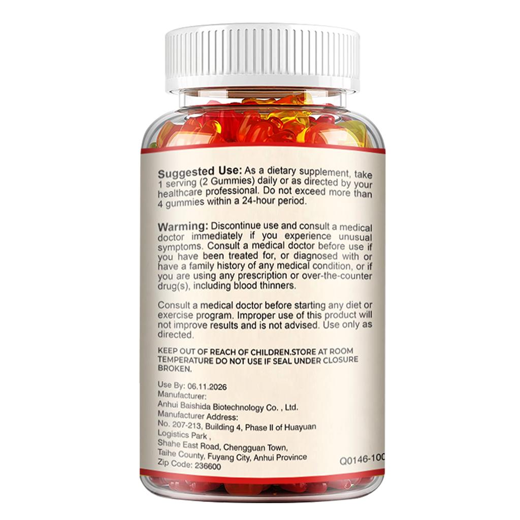 Keto-freundliche Apfelessig-Gummibärchen, Nahrungsergänzungsmittel, 1000 mg Apfelessig-Extrakt, Geeignet für Erwachsene