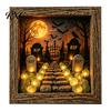 Halloween Ornaments Lighted Frame Ornaments, Light Up Shadow Box, Warm Holiday Table Atmosphere LED Lights for Home Living Room Bedroom Decor