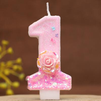 New Pink Rose Flower Creative Digital Birthday Candle Cake Decoration Party First Year Candle Shein