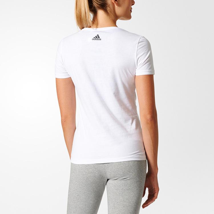 Adidas Logo Print Training Sports Crew Neck Short Sleeve T-Shirt Women Tops White BP8374