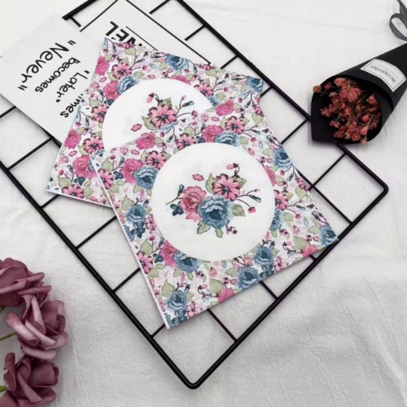 

Одноразовые салфетки для вечеринок, двухслойные, 20 шт./упак., красочный цветочный узор 20Pcs