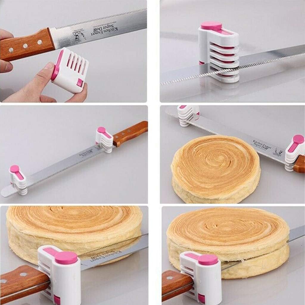 2 Pieces DIY Cake Slicer Cake Slicing Leveler 5 Layers Slicer Cutting Fixator Tools Stratification Auxiliary fit for Making Cake and Bread (Green)