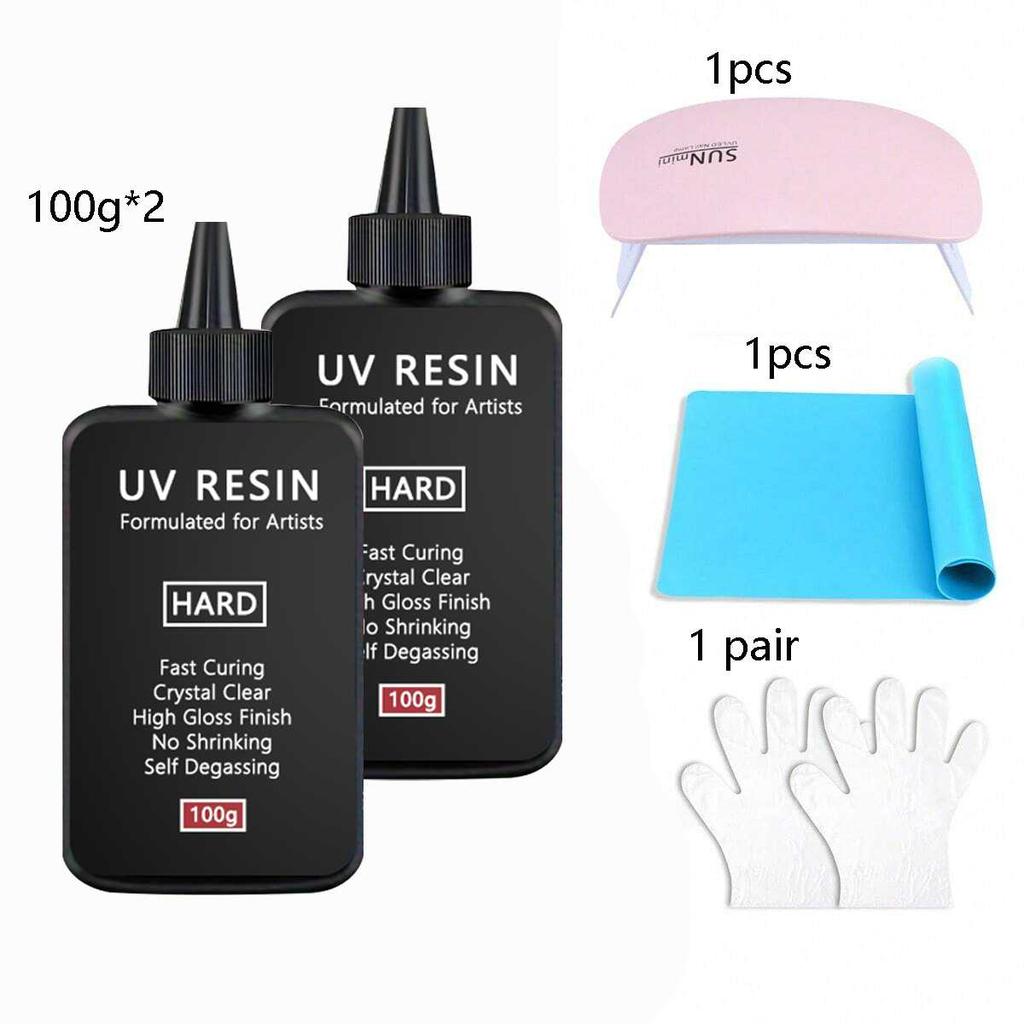 Crystal Clear Hard UV Resin Upgraded Formula Ultraviolet Fast Curing Resin for Jewelry Making, Hard Transparent Solar Cure Resin