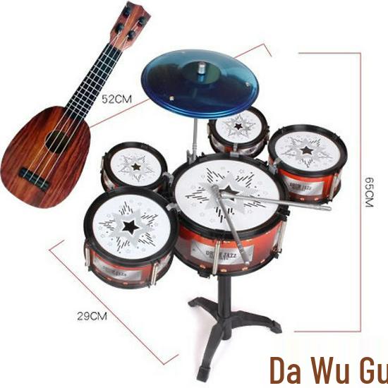 Children's Beginner Jazz Drum & Ukulele Set (Ages 2-6)