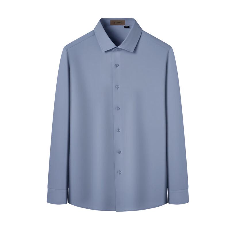 Zhuangji Herren Hemd mit langen Ärmeln, leichte Luxus-Mischung aus Maulbeerseide, Business Casual