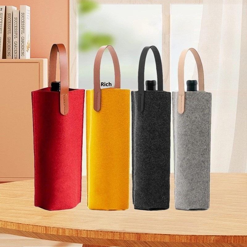 Wine Bag Felt Single Bottle Insulated Tote Bottle Wine Carrier Bag Padded Wine Cooler Gift For Wine Lovers Or Wedding