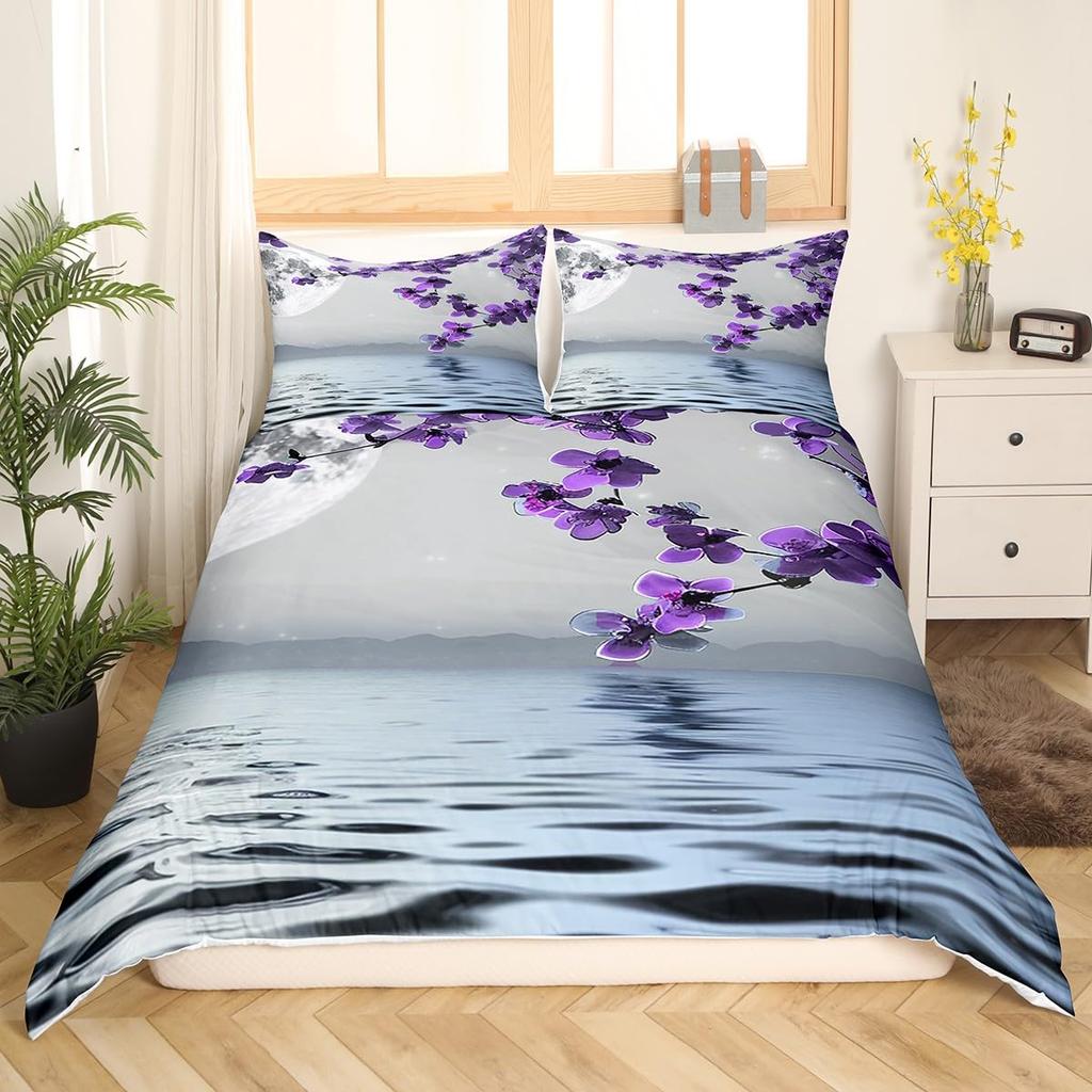 Tree of Life Bedding Set King Size Botanical Bedding Duvet Cover Natural Plant Comforter Cover Colorful Polyester Quilt Cover
