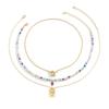 Accessories, Retro Ethnic Beaded Necklaces, Simple Imitation Crystal Portrait Relief Multi-layer Necklaces for Women
