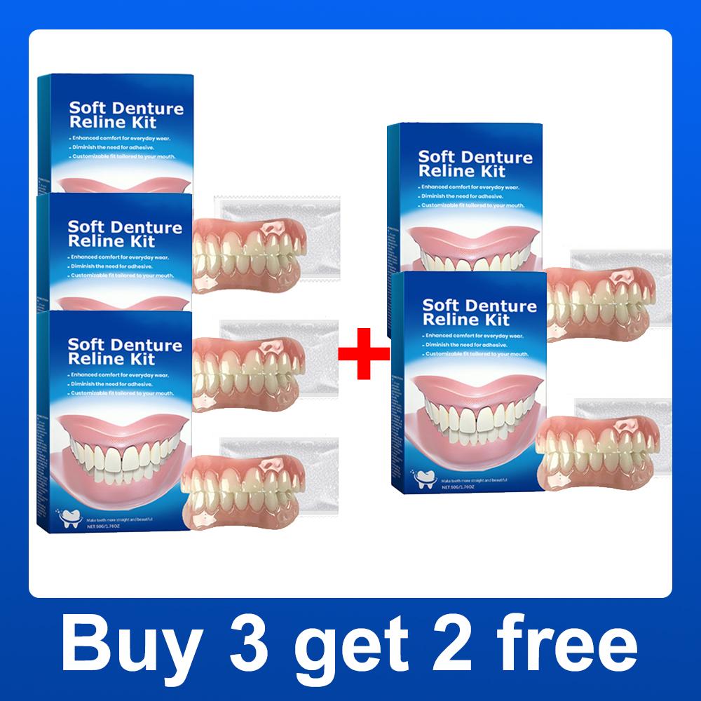 Denture Silicone Kit Soft Liners Upper Lower Teeth Set Easy Use Braces for Comfortable Fit