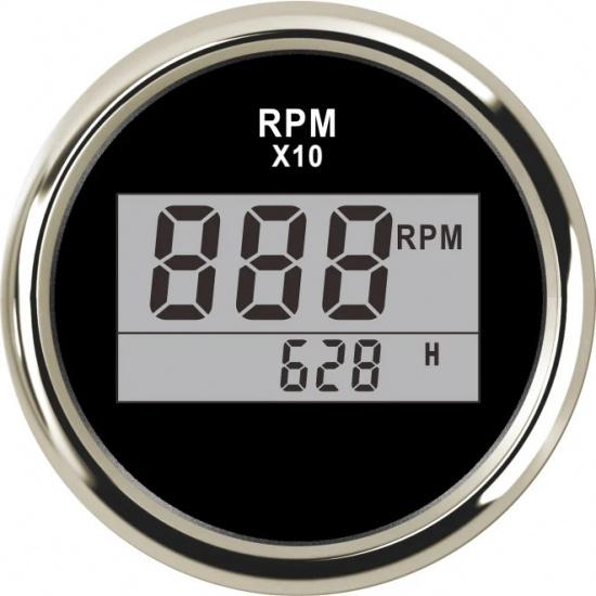 52mm Marine Tachometer Car Truck Boat Engine Tacho Gauge With Hourmeter Digital tacometro 0-9990 RPM Meter Toerenteller 9-32V Customized BS