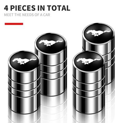 New 2026 Car Sticker 4pcs Car Wheel Air Valve Stem Cover Caps For Ford Mustang Shelby GT Fender Zapatillas Miniatura Gt 2015 201