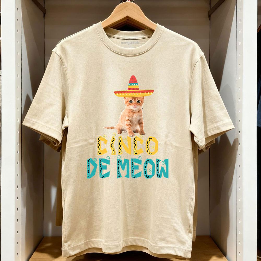 

Cinco De Mayo Meow Cat tshirt Women Unisex Casual cotton graphic t shirts Adult streetwear camisetas tops tee Shortsleev S