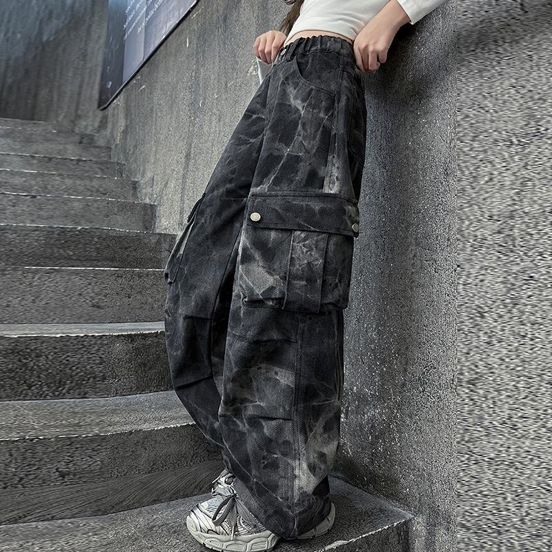 Dívčí trendy volné cargo džíny jaro/podzim 2025