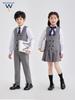 Children's Academic Style School Uniform Set: Primary School Vest & Kindergarten Short Sleeve for Back to School Photography