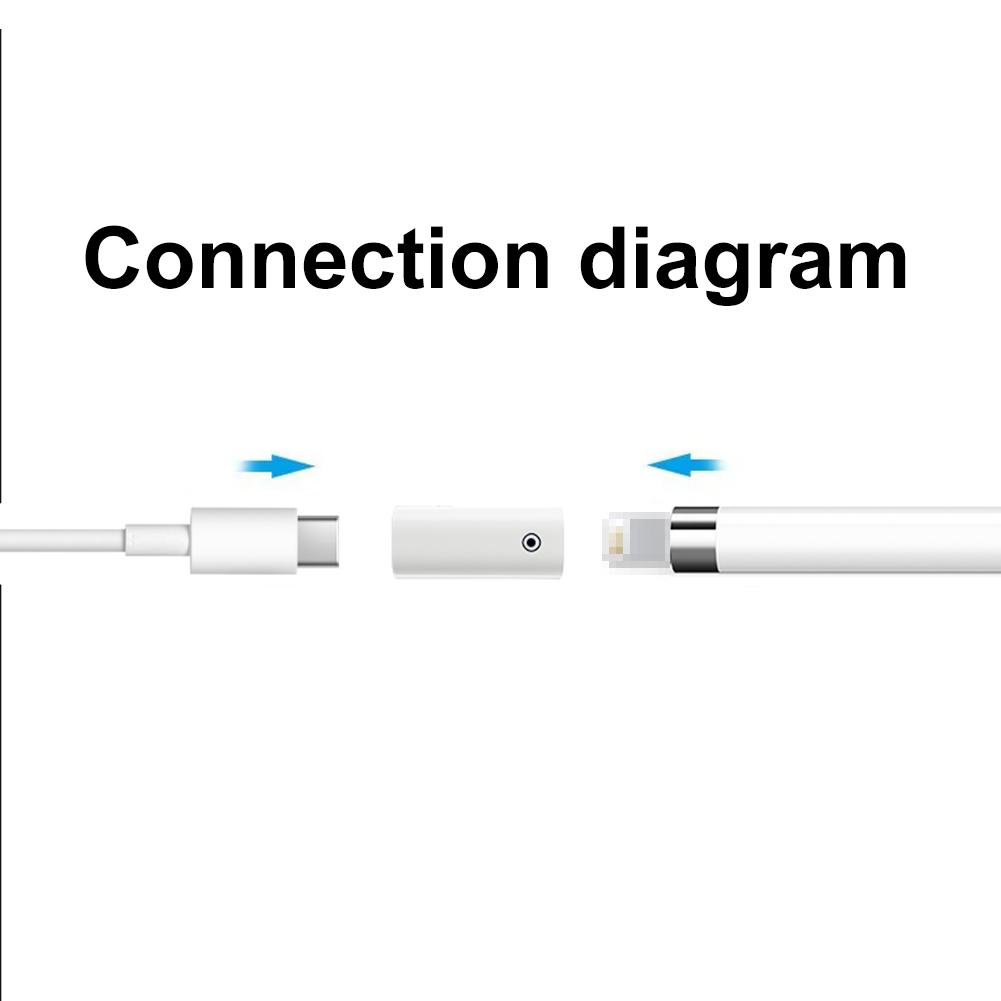 Connector Charger Professional Converter Adapter Plug and Play with Indicator Light for Apple Pencil 1st Generation