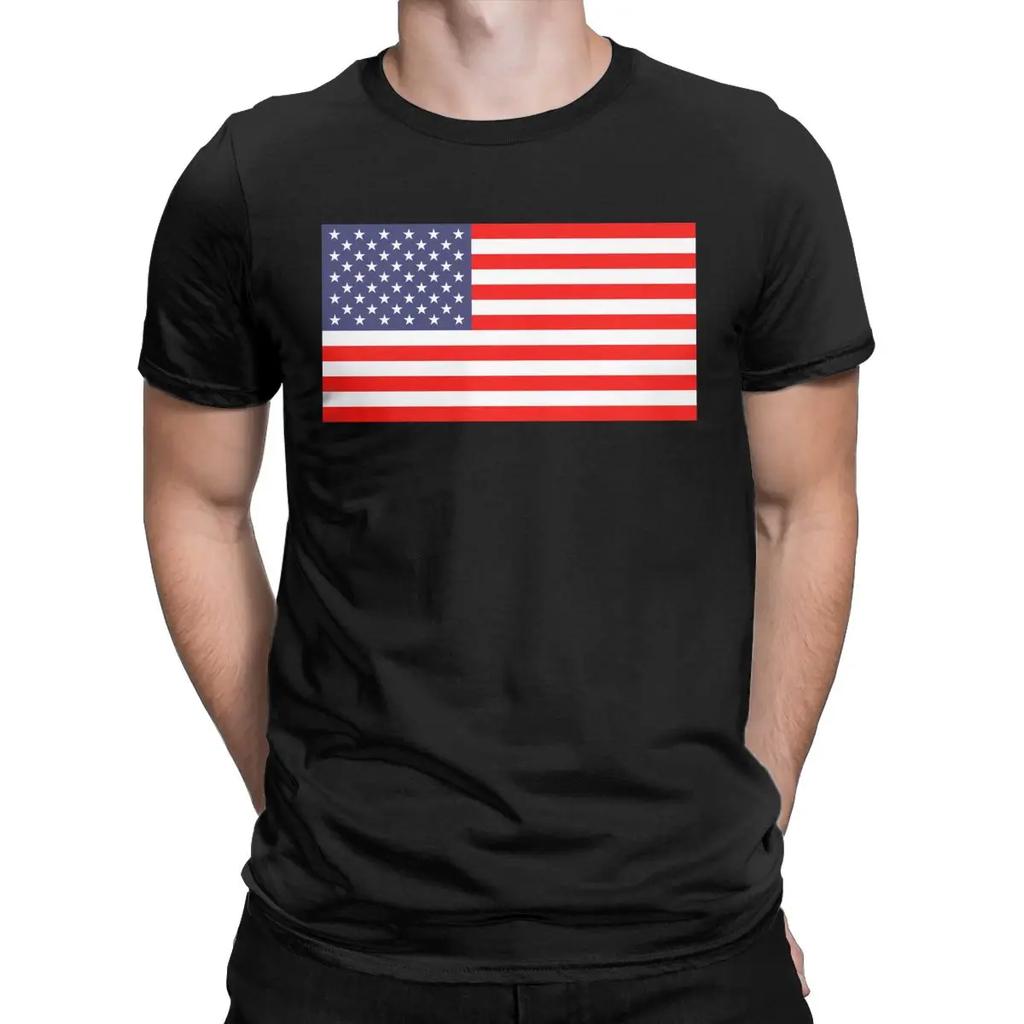 T-shirt da uomo Donald Trump Bandiera Americana Presidente Pazzo Puro Cotone Maglietta Manica Corta T-shirt Girocollo Abbigliamento Nuovo