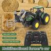 RC Farm Tractors Car 1/24 Radio Controlled Cars and Trucks 2.4G with Light Simulated Engineering Truck Model Toys for Kids Xmas