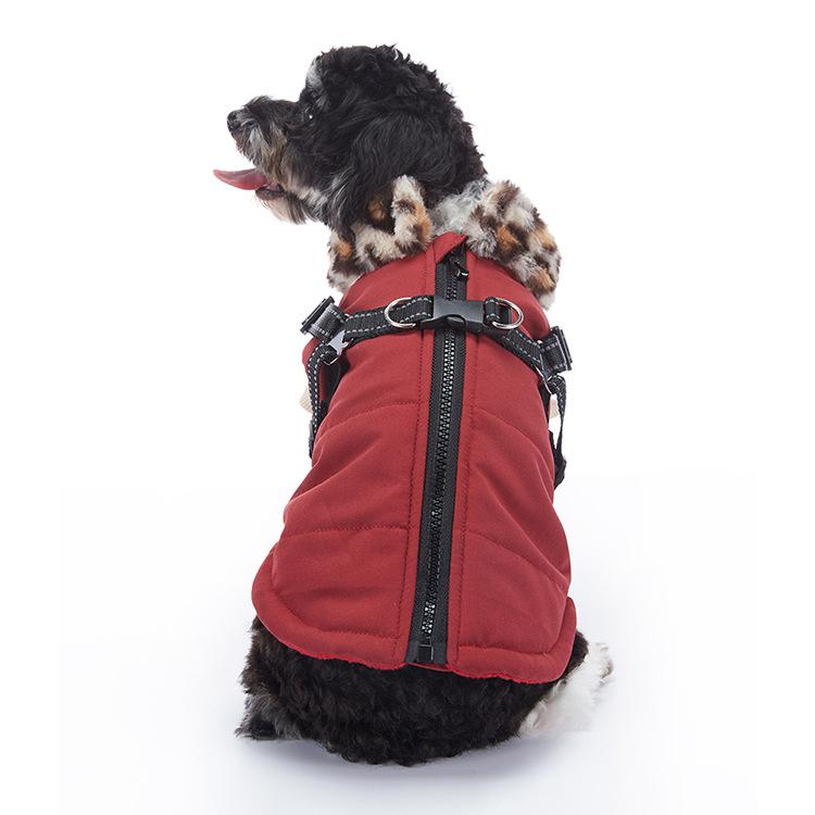 Military Reflective Pet Dogs Coats With Harness Winter Warm Thickness Cotton Coat For Small Medium Large Pets Dogs Puppy Clothes