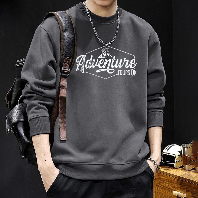Men's Japanese-Style Letter Print Long Sleeve Hoodie - Spring/Autumn Fashion