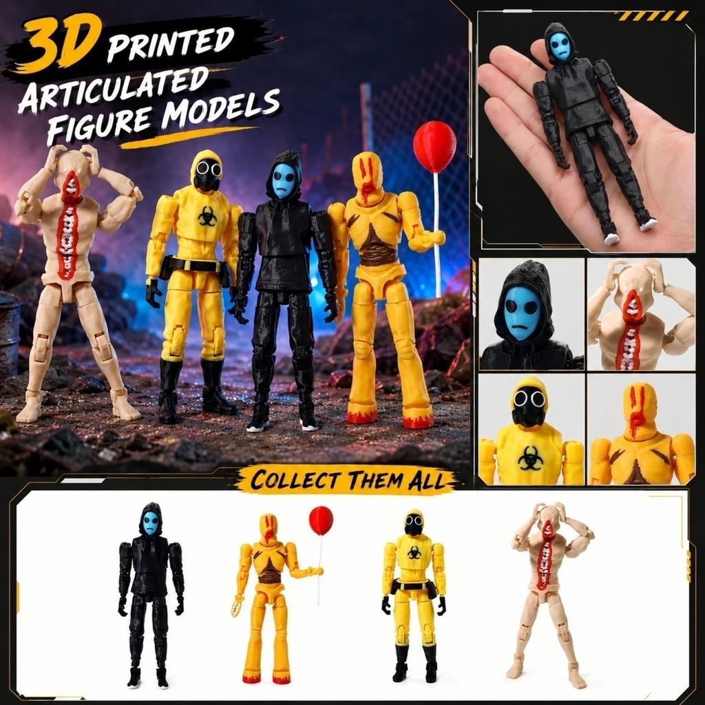 3D Printed Articulated Action Figure Model with Multiple Joints for Collectors and Hobbyists Suitable for Display and Customization
