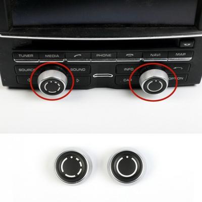 Pair Silver Car Front Volume Knob Upgrade Replace For Porsche 718 2016-