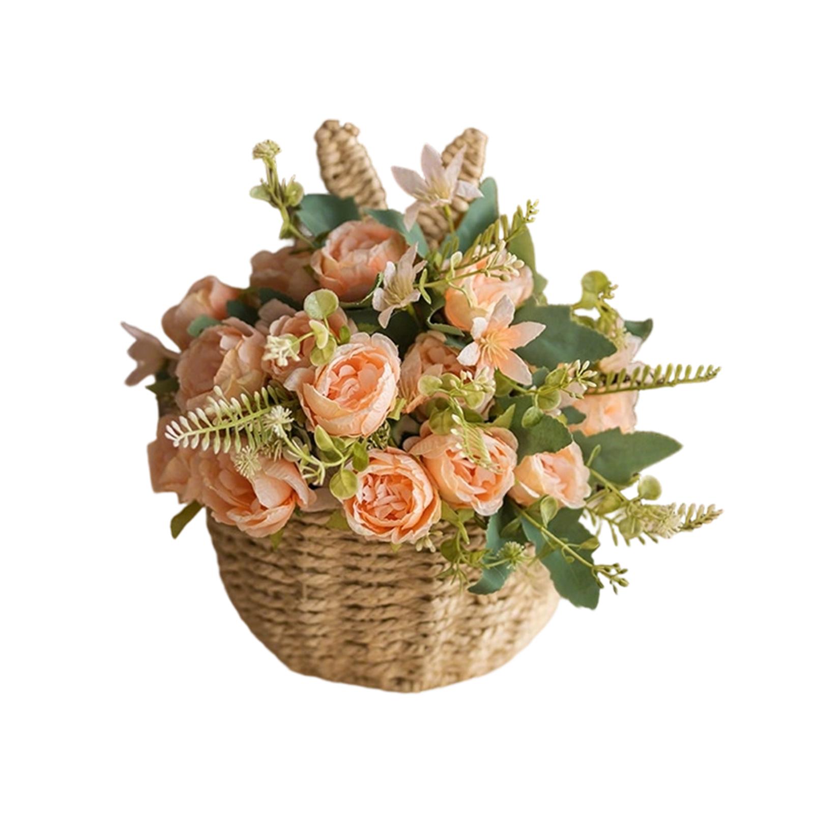 

Woven Seagrass Belly Basket For Storage , Plant Pot , Laundry , Picnic And Grocery Basket With Handle ONE SIZE жёлтый