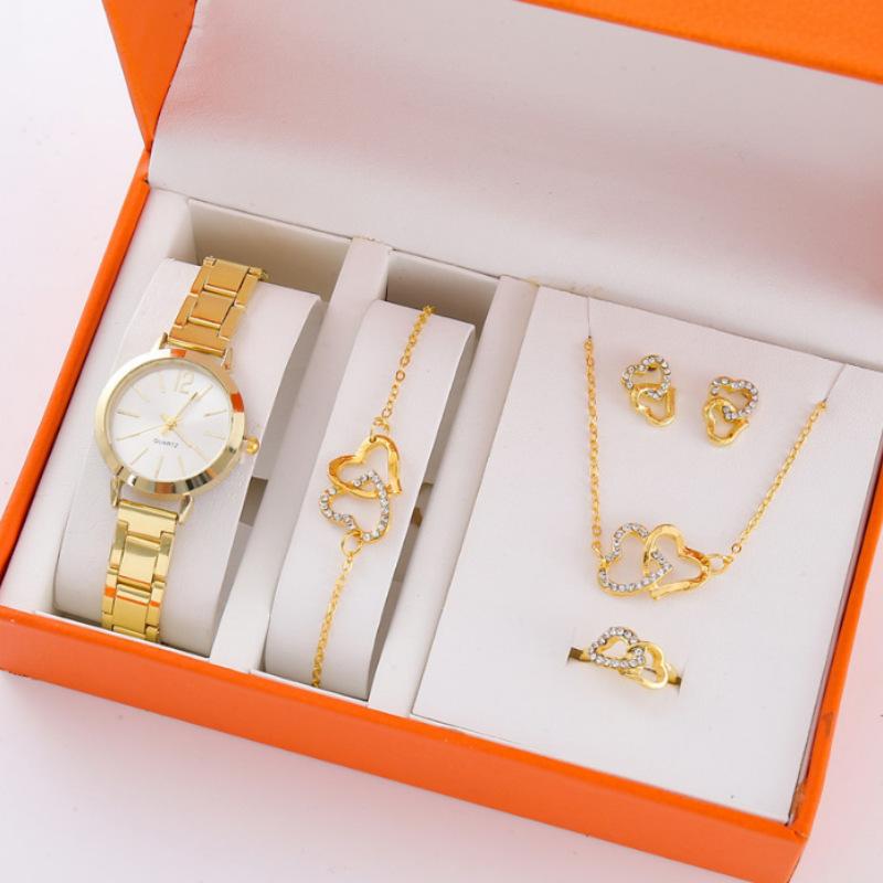 Popular Ladies Bracelet Watch Cornucopia Fashion Casual Roman Numeral Quartz Set Full Diamond Bracelet Fashion Watch