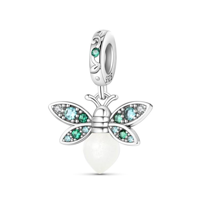 Copper Luminous Firefly Charms Beads Lovely Golden Glowworm Pendant Fit Original Bracelet Diy Women Jewelry Gift