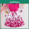 Summer Dresses Kids Girls Flying Sleeve Printed Pleated Princess Dress Childrens Clothing