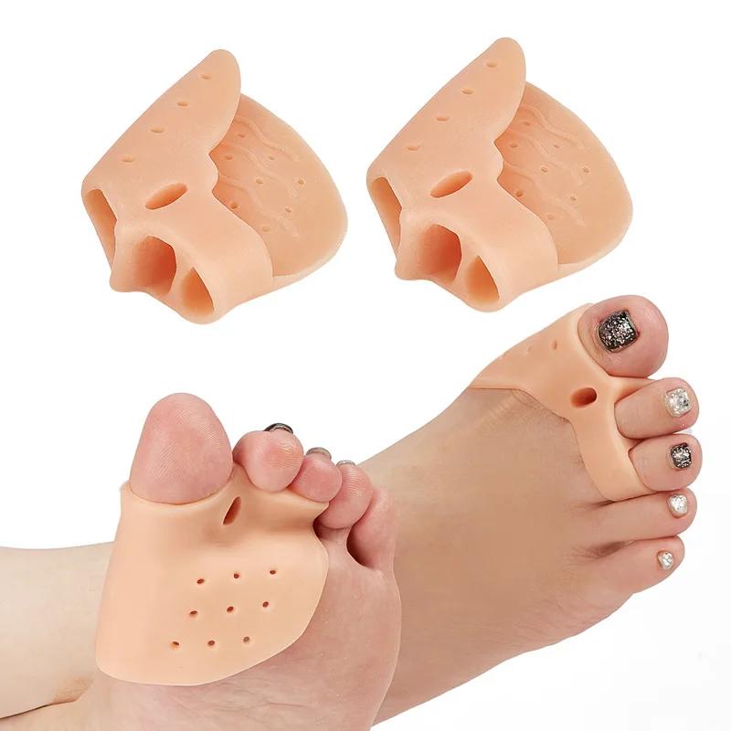 1Pair Silicone Toe Correctors Hallux Valgus Buffer Breathable Toe Separators Unisex Foot Care Pedicure Tools for Straighter Toes