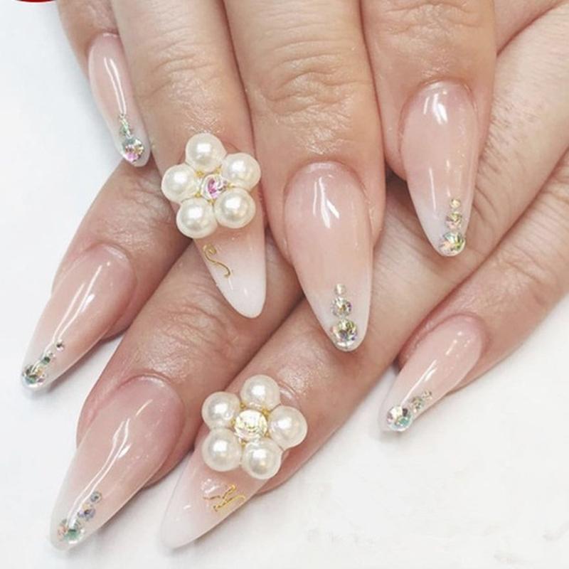 3mm/4mm/5mm/6mm DIY Pearl Diamond Nail 3D Stickers Glitter Shiny Charms Beauty For Nail Art DIY Decoration Nails Accesories
