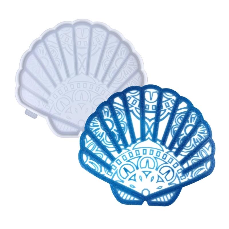 3D Resin Mold Epoxy Resin Mold with Realistic Scallop Shapes Fine Carved Silicone Mold for Wall Desktop Décoration