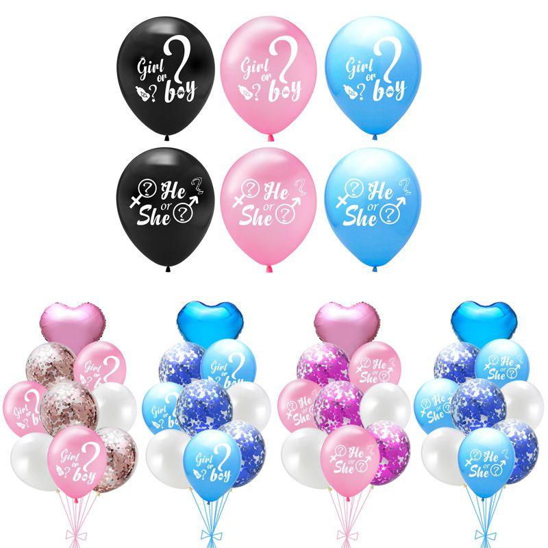 Charming Baby Gender Reveal Party Decoration Latex Sequin Balloons Set For Memorable Celebrations