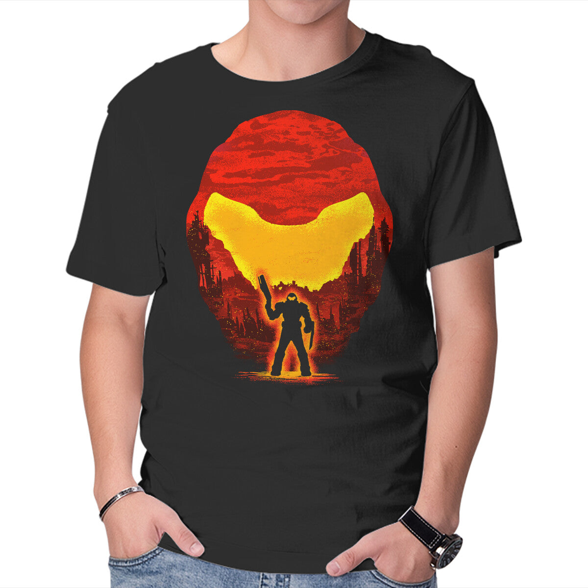 Unisex Crew Neck T-Shirt Conquer Demons Graphic Short Sleeve Casual Tee XS