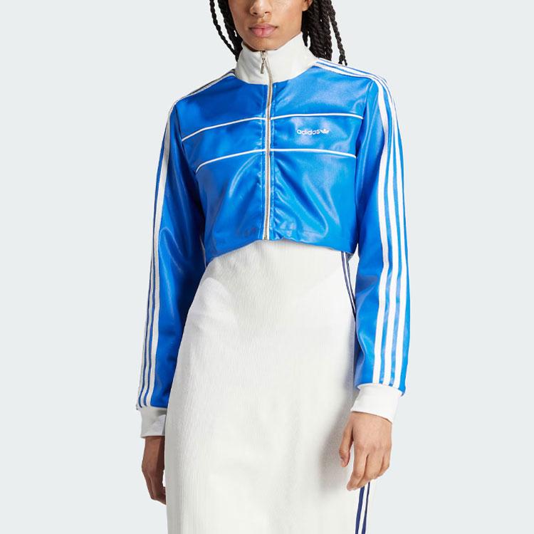 Adidas Originals Premium Cropped Track Top Women Tops Blue IN0815