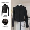 Women's Autumn Stand Collar Pilates Yoga Jacket: Plus Velvet, Quick Dry, Long Sleeve, Zipper Fitness Top for Running and Active Wear
