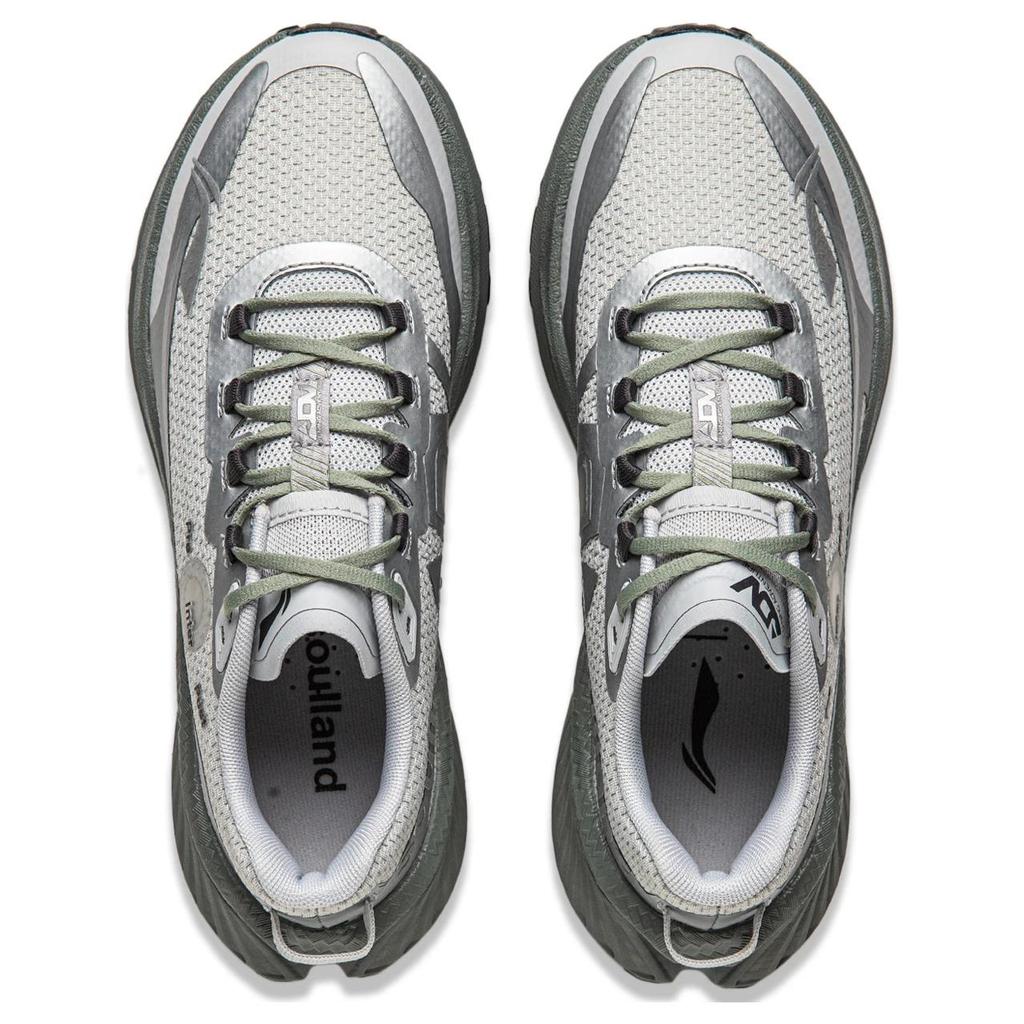 Li Ning Slip Resistant Abrasion Resistant Support Low Top Running Shoes Women's Silver Gray ARNU004-21