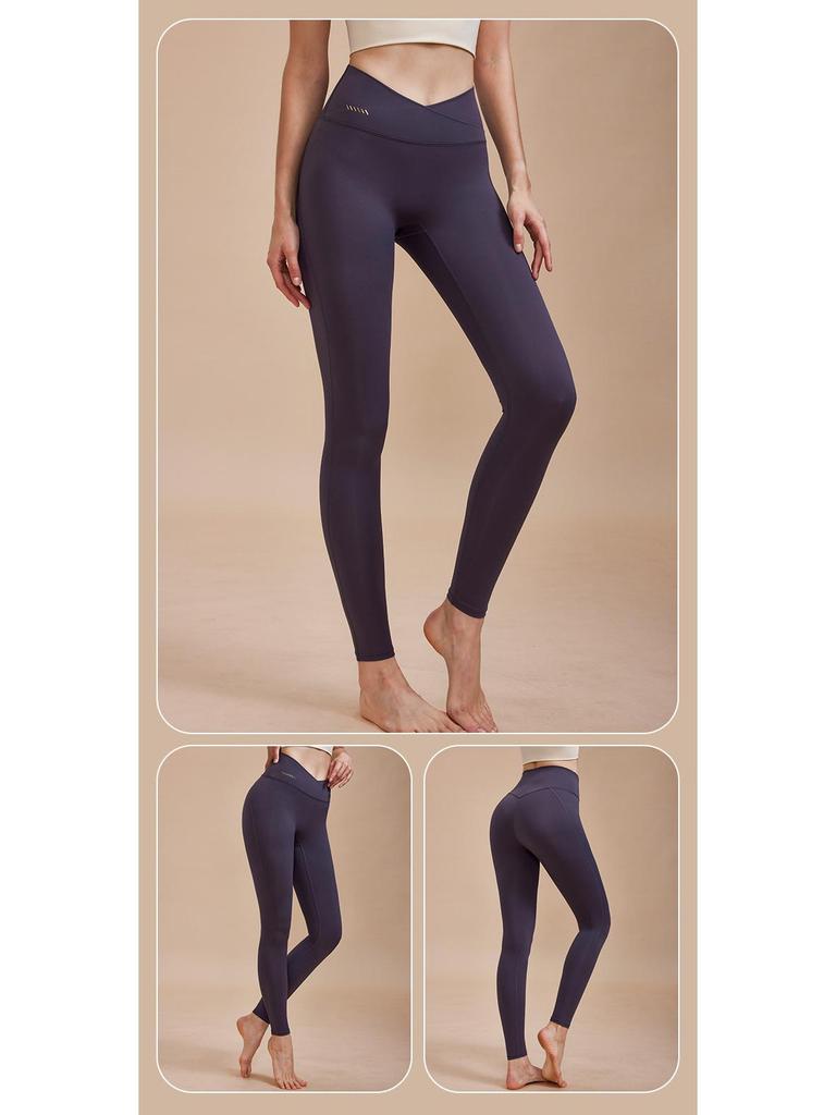 Nude Feeling High-Waisted Quick-Dry Yoga Pants with Tummy Control & Seamless Design for Sports & Fitness