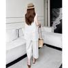 Women's Linen Blend Lace Patchwork Two-Piece Set