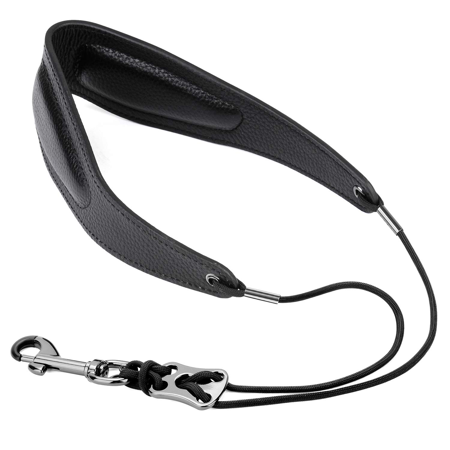 

Miwayer Saxophone Strap Genuine Leather Sax Neck Strap with Soft Thick Pad for Soprano Tenor Alto Sax and Clarinets Oboes чорний