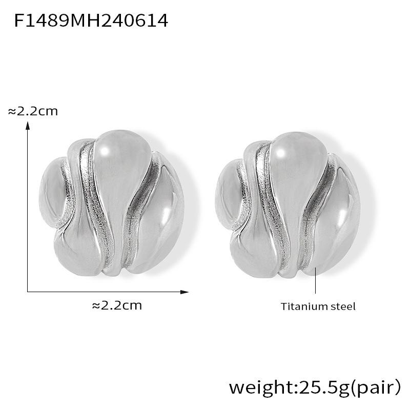 

Геометрические асимметричные серьги из титановой стали с простым текстурированным дизайном в европейском и американском стиле