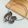 Zinc Zinc Alloy 3D Flowers Necklaces Oversize Exaggerated Choker Luxury Large Metal Flower Necklace  Women