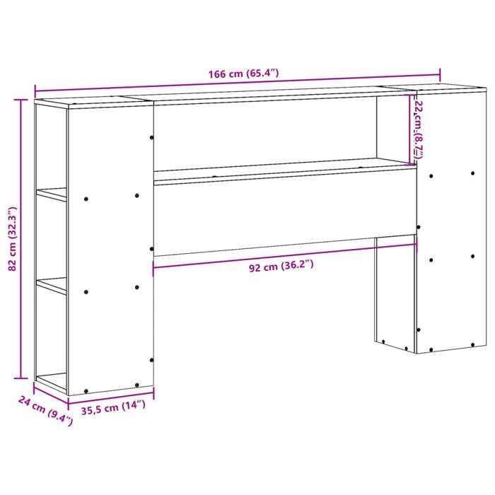 VidaXL Headboard with Storage 160 Cm Solid Pine Wood, Wooden Headboard, Headboard with Storage, Headboard 855624