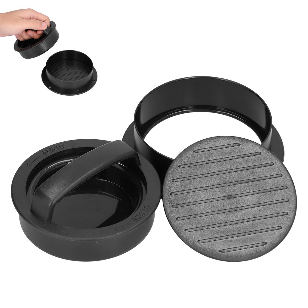 Hamburger Press Non Stick Round Patty Making Mold Cookware BBQ Kitchen Accessory Black