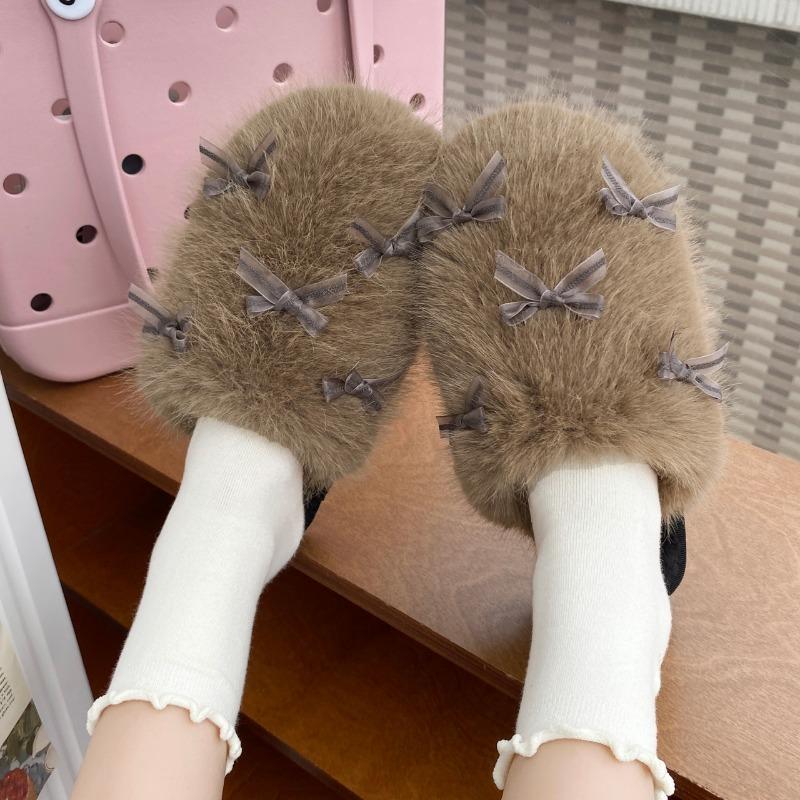 Fashion 2025 New Popular Hairy for Women in Autumn Winter New for Home Use Non Slip Height Increasing  Women's Warm Cotton Slippers