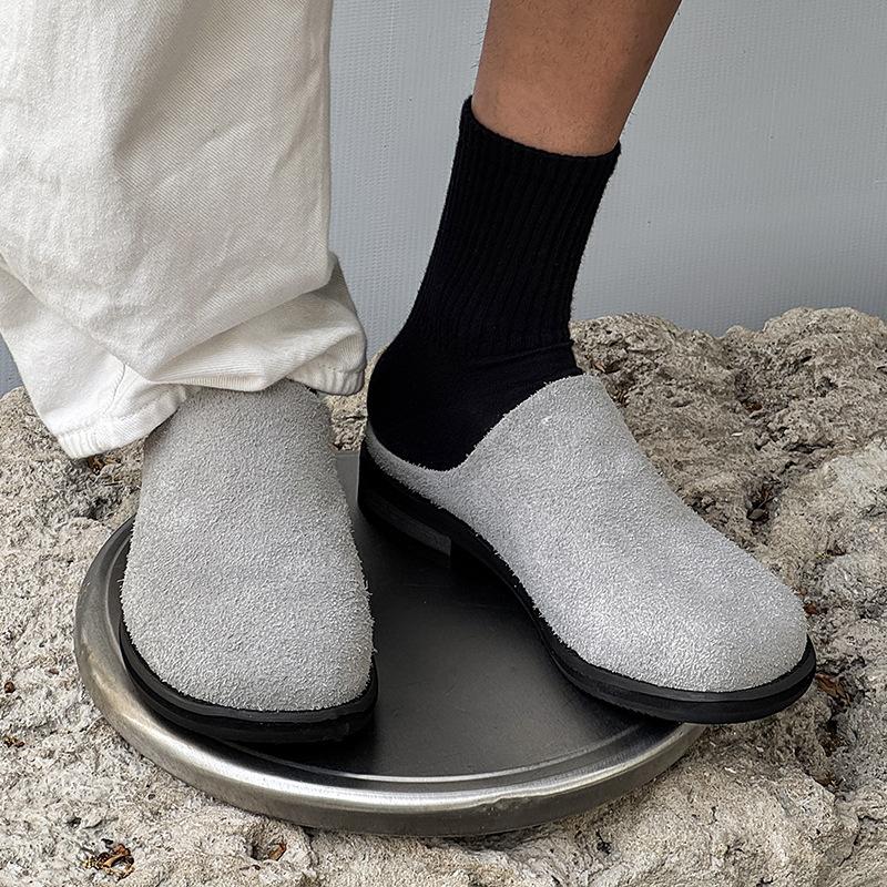 Korean version 2025 fashion retro thick heel bag head half slippers spring and summer French evening wind lazy muller single shoes