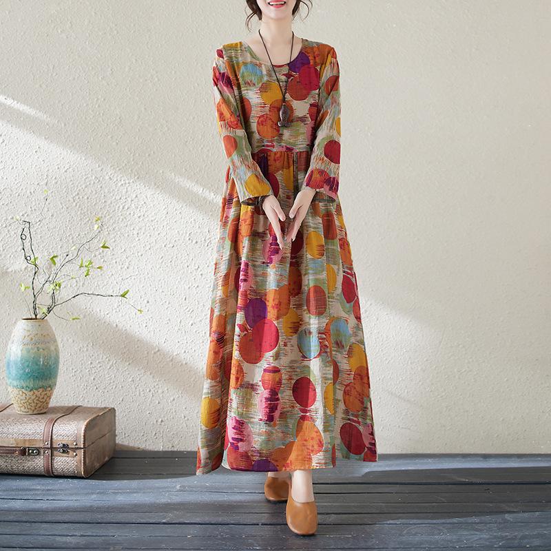 

Женские тонкие возрастные платья большого размера в стиле ретро с длинными рукавами в полоску XXL разноцветный