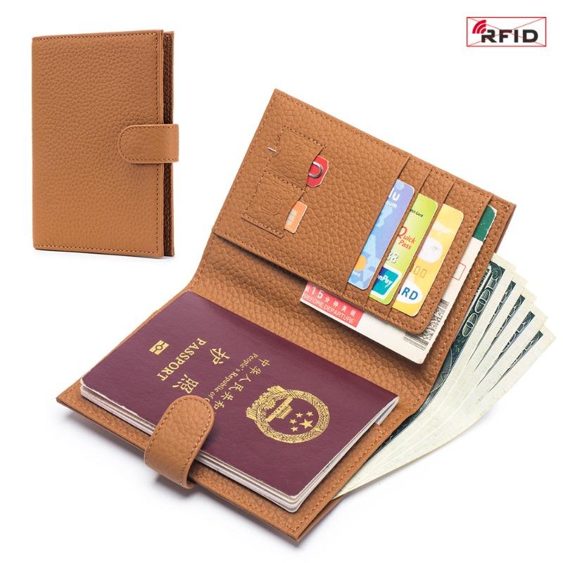 Neue Leder RFID Ultradünne Reisepass Tasche Multifunktionale Geldbörse Ticket Clip Reisepass Dokumenten Tasche Aufbewahrungstasche Damen