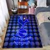 Tottenham Hotspur Logo Blau Neon Stil Teppich für Heimdekoration Geeignet zur Verwendung als Antirutsch für Wohnzimmer Schlafzimmer Sofas