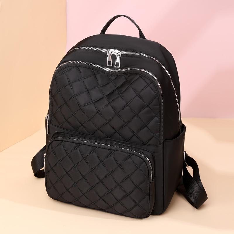 Schoolbag Backpack Fashion Versatile Student Backpack Large Capacity Rhombus Casual Travel Bag Premium Women's Bag